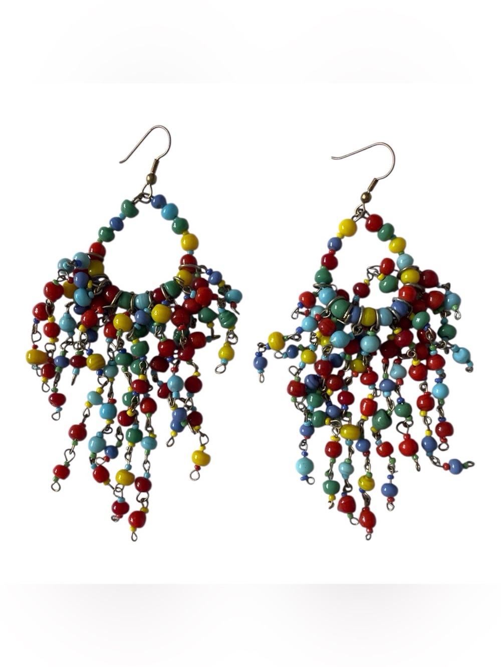Ashley B. Multicolor Beaded Dangle Earings. - Picture 3 of 4